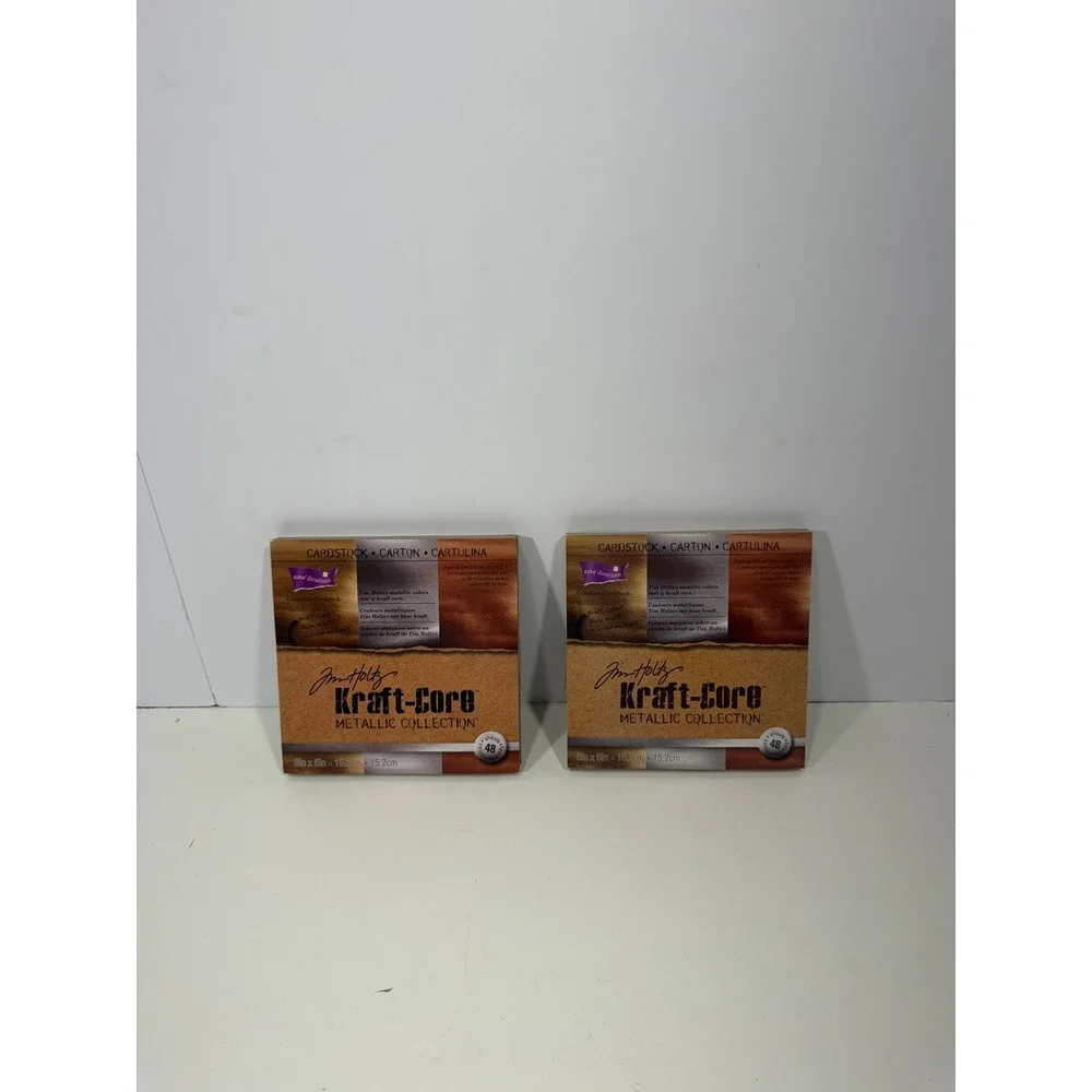 Tim Holtz Core'dinations Kraft-Core Metallic Cardstock 6x6 2 Pads 96 Sheets Tot.